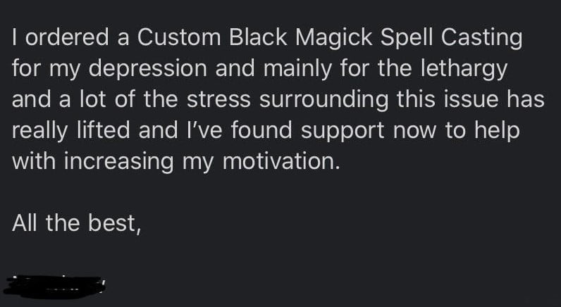 custom black magic testimonial december 15th MagickalSpot