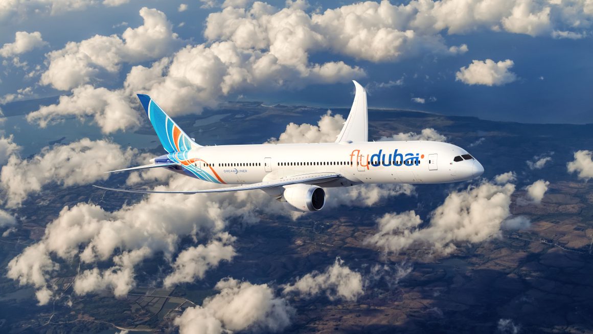 Artist rendering of a flydubai Boeing 787-9 Dreamliner