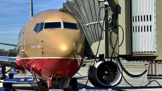 The new Southwest Classic livery at the gate.