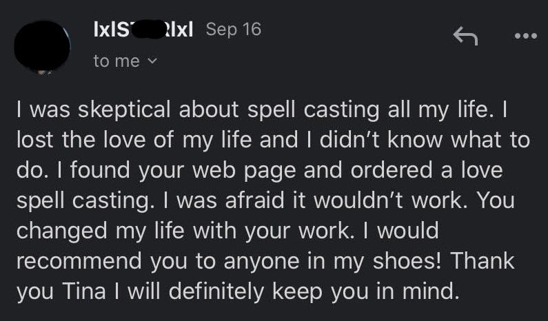 love spell testimonial