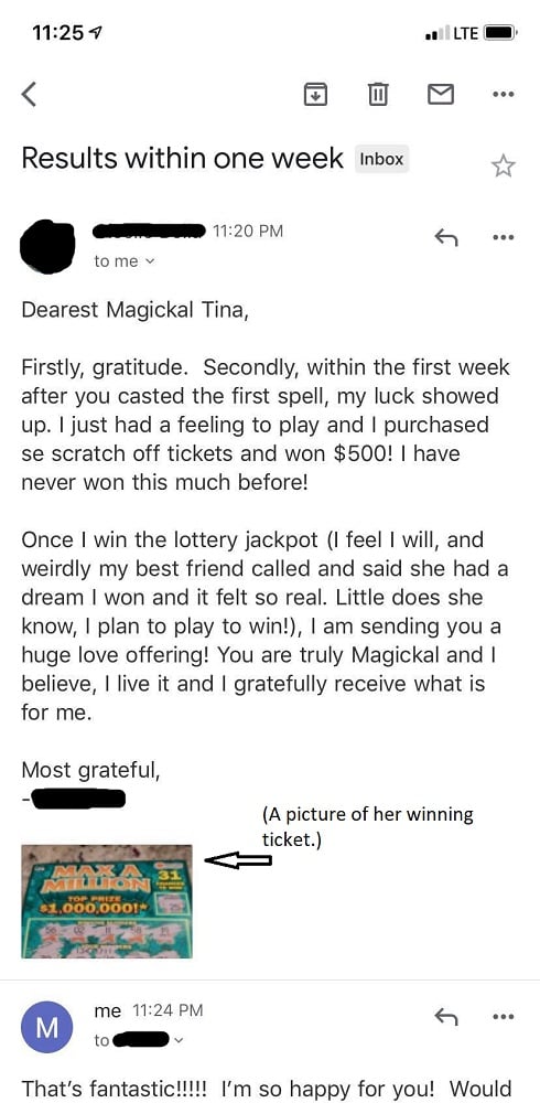 magickalspot lottery spell testimonial