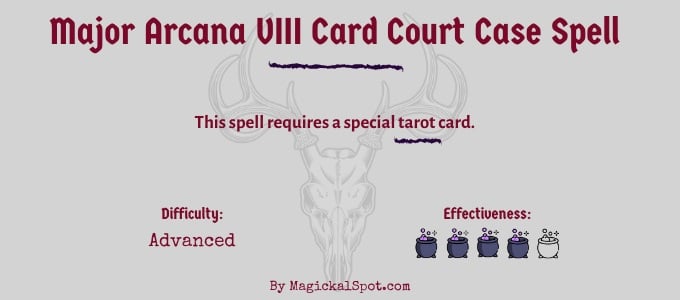 Major Arcana VIII Card Court Case Spell