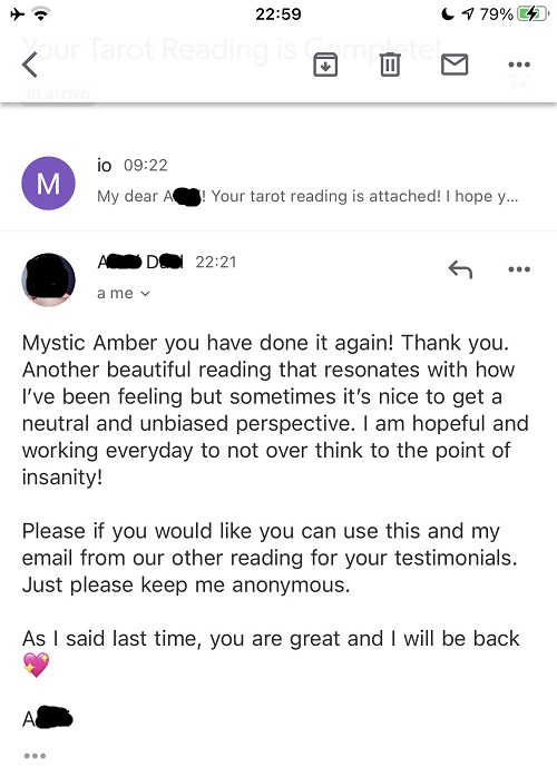 tarot reading testimonial december Magickal Spot