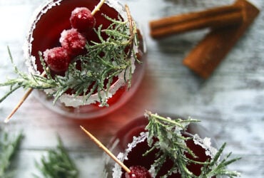 Winter Solstice Cocktail with Rosemary & Cranberry