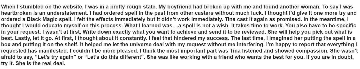 black magic spell testimonial